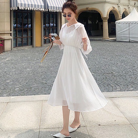 【取寄：納期2週間】パーティードレス ワンピース ドレス パーティー ロング丈 体型カバー 大きいサイズ 二次会 結婚式 お呼ばれ 春夏 ドレス 袖あり フォーマルドレス 同窓会 低身長 ワンピース