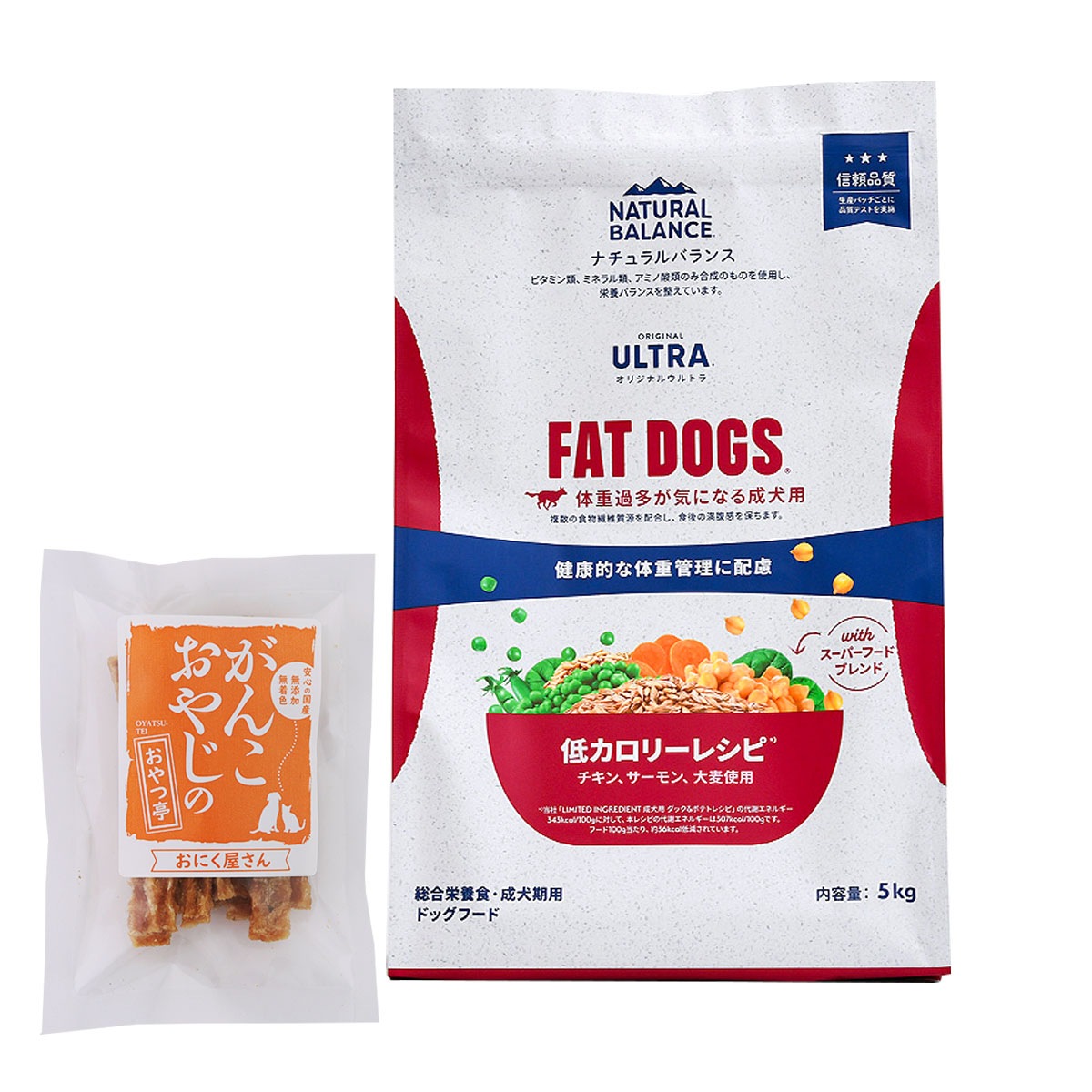 オリジナルウルトラ 成犬用 チキン&サーモン 低カロリー 5kg【国産たじま鶏ジャーキー20g付き】