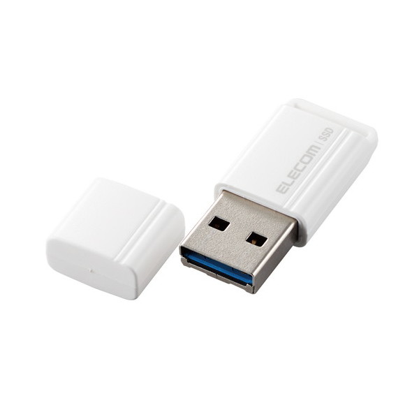 ESD-EXS0500GWH ホワイト [SSD 外付け 500GB USB3.2 Gen1 読出最大400MB/秒 超小型 USBメモリ型 ポータブル キャップ式 高速] メーカー直送 14,387円