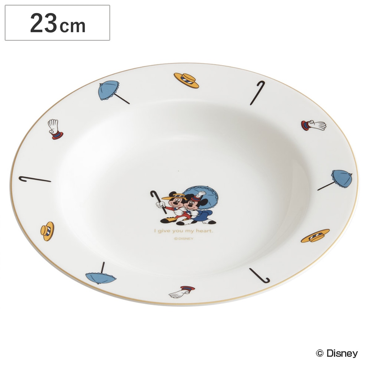 スープ皿 23cm ミッキー＆ミニー 電子レンジ対応 食洗機対応 皿 お皿 プレート スープ 器 うつわ ディズニー キャラクター おしゃれ かわいい 日本製 スーププレート スープボウル