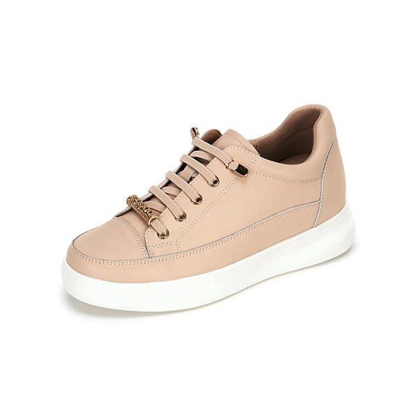 M. ジユウ 牛革 背が高くなるスニーカー ピンクベージュ 516523312AP