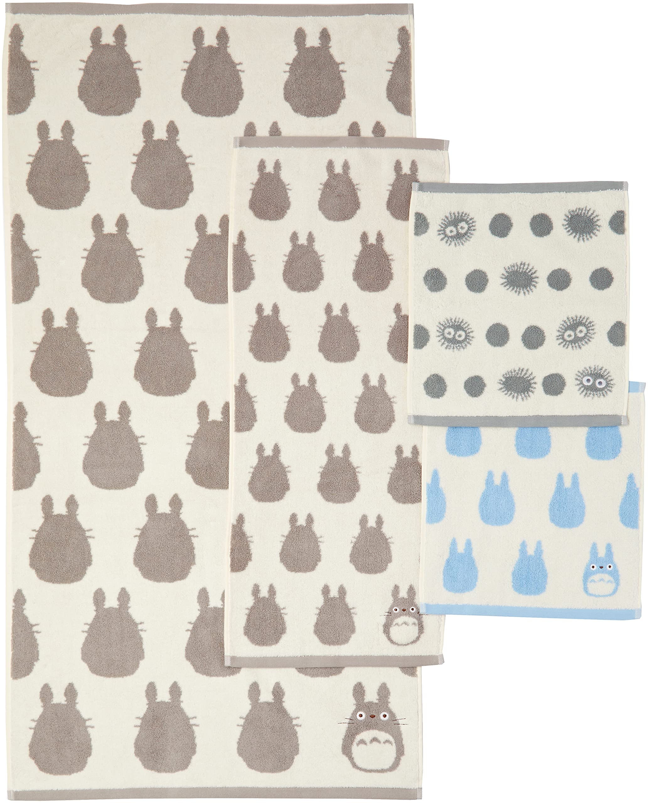 丸眞 タオルギフト 挨拶 引っ越しジブリ となりのトトロ トトロシルエットN 1105039200 TT-7250 ハンドタオル2枚/フェイスタオル1枚/バスタオル1枚