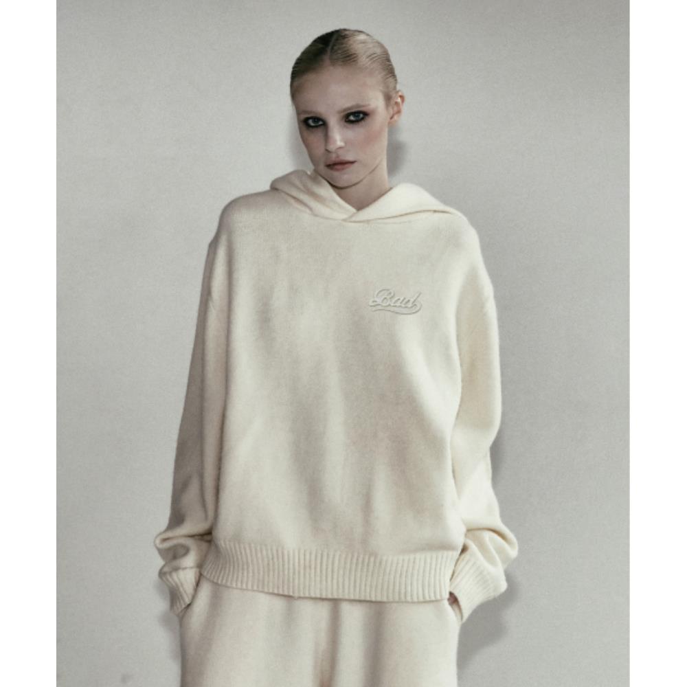 BADBLOOD BS Heavy Wool Hood Cream w-hde24-052
