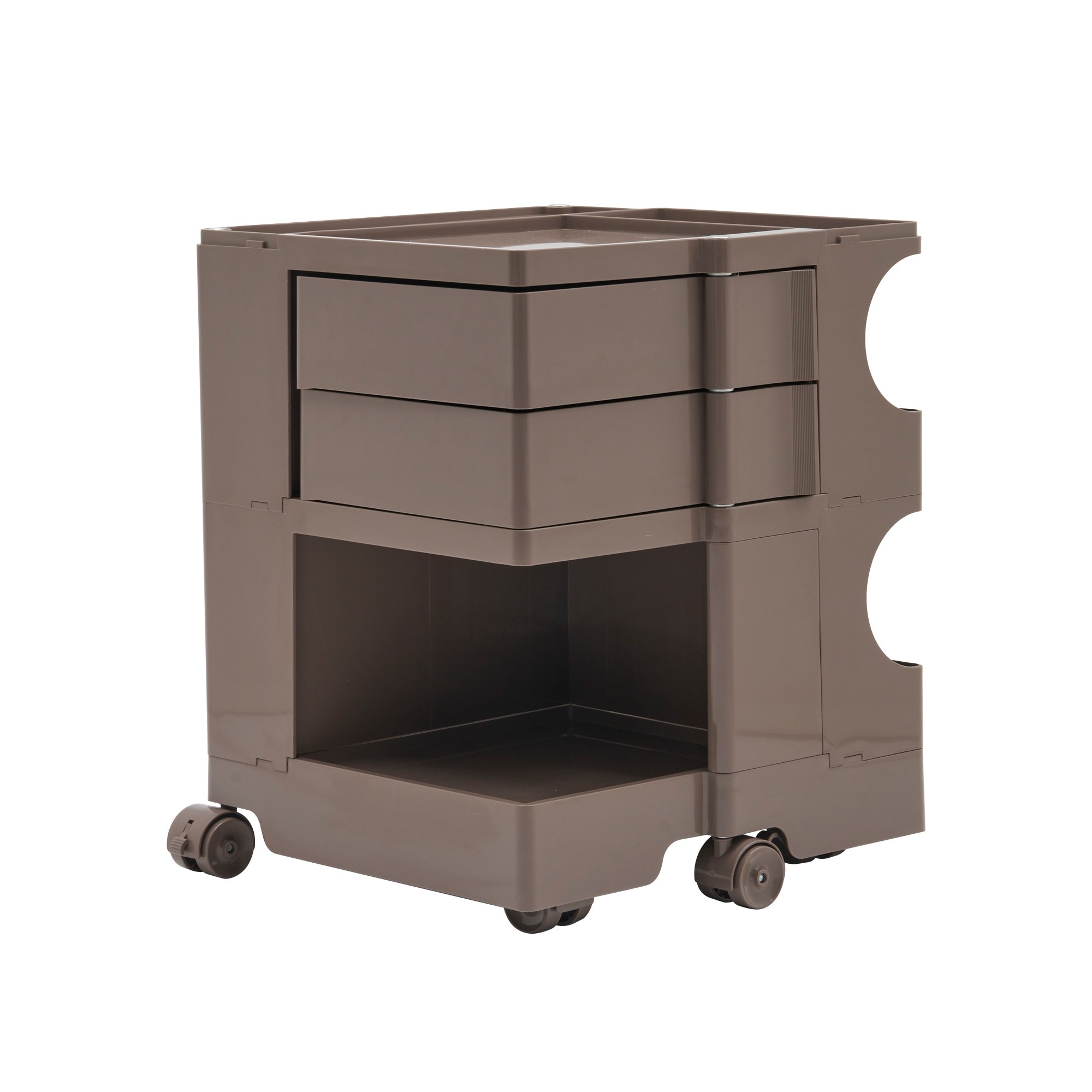 238【チョコ・2段】収納ワゴン ボビーワゴン キャスター付き ブレーキ付き おしゃれ 2段トレイ キッチンワゴン 回転式 収納 ベビーワゴン キッチン収納 ラック サイドワゴン キッチン ドレッサー