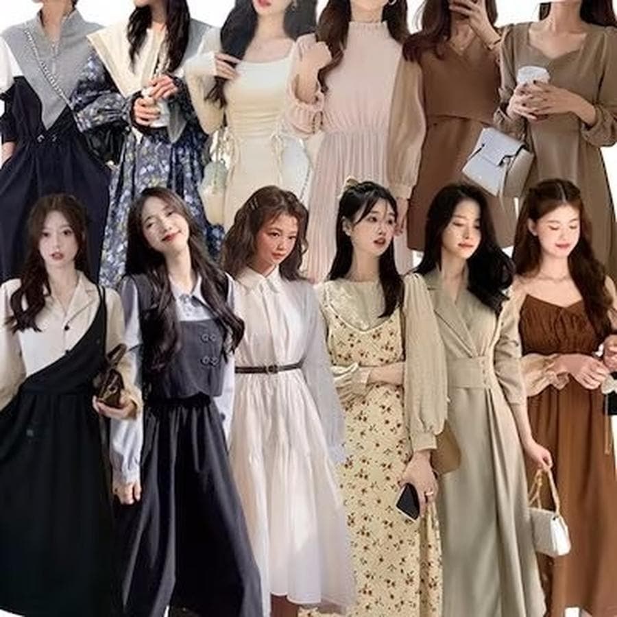 春新入荷 ワンピース 長袖 レディース 着瘦せ効果 韓国ファッション ロング ワンピ優雅超美 着痩せ 春服