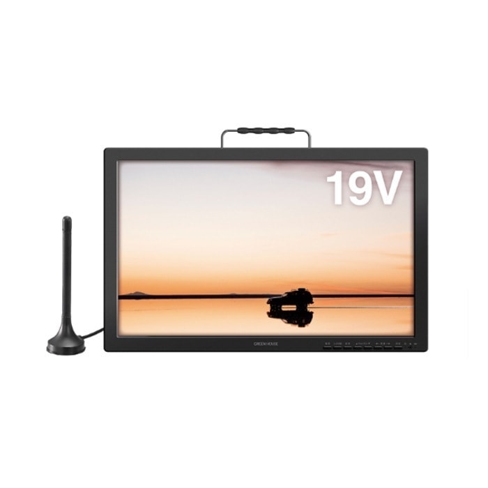 ポータブルテレビ 19インチ AC電源 バッテリ内蔵 充電対応 車載 HDMI搭載 GH-PTV19B-BK ブラック