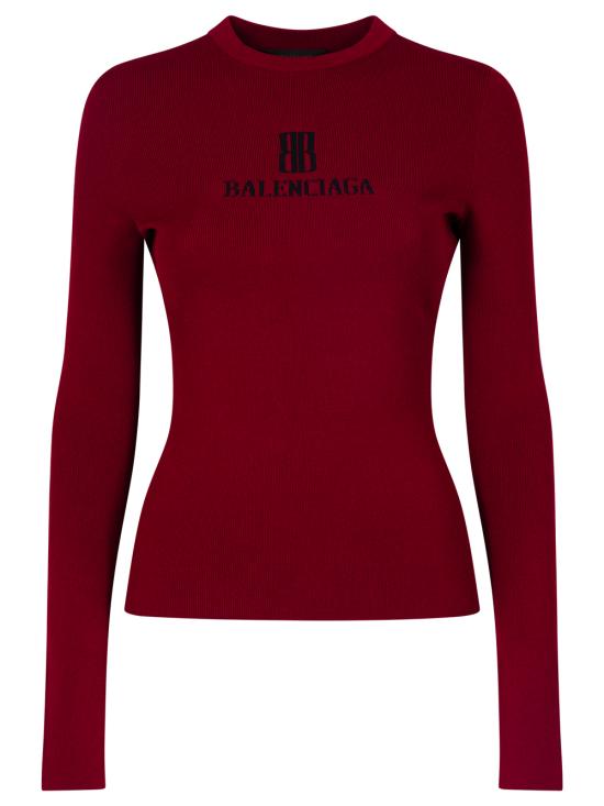 BALENCIAGA Women Sweater 835494 T5231 6010 BURGUNDY BLACK