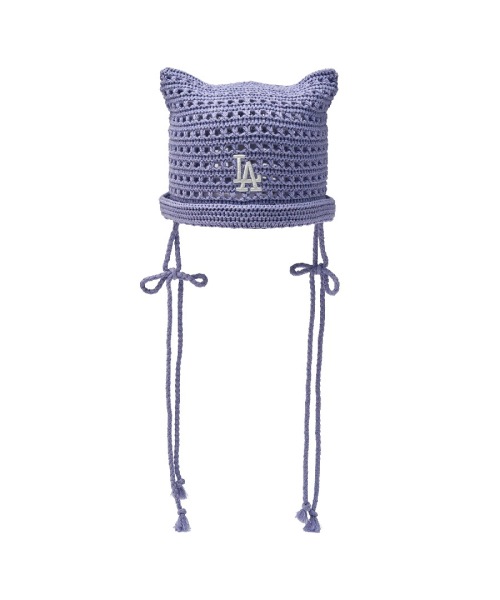 【MLB】 SUMMER RIBBON MEOW BEANIE LA LAVENDER キャップ 正規品