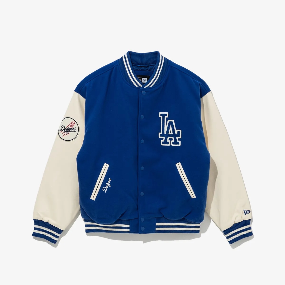 MLB LA ドジャース パッチド バーシティー ジャケット ブライトブルー 14742027