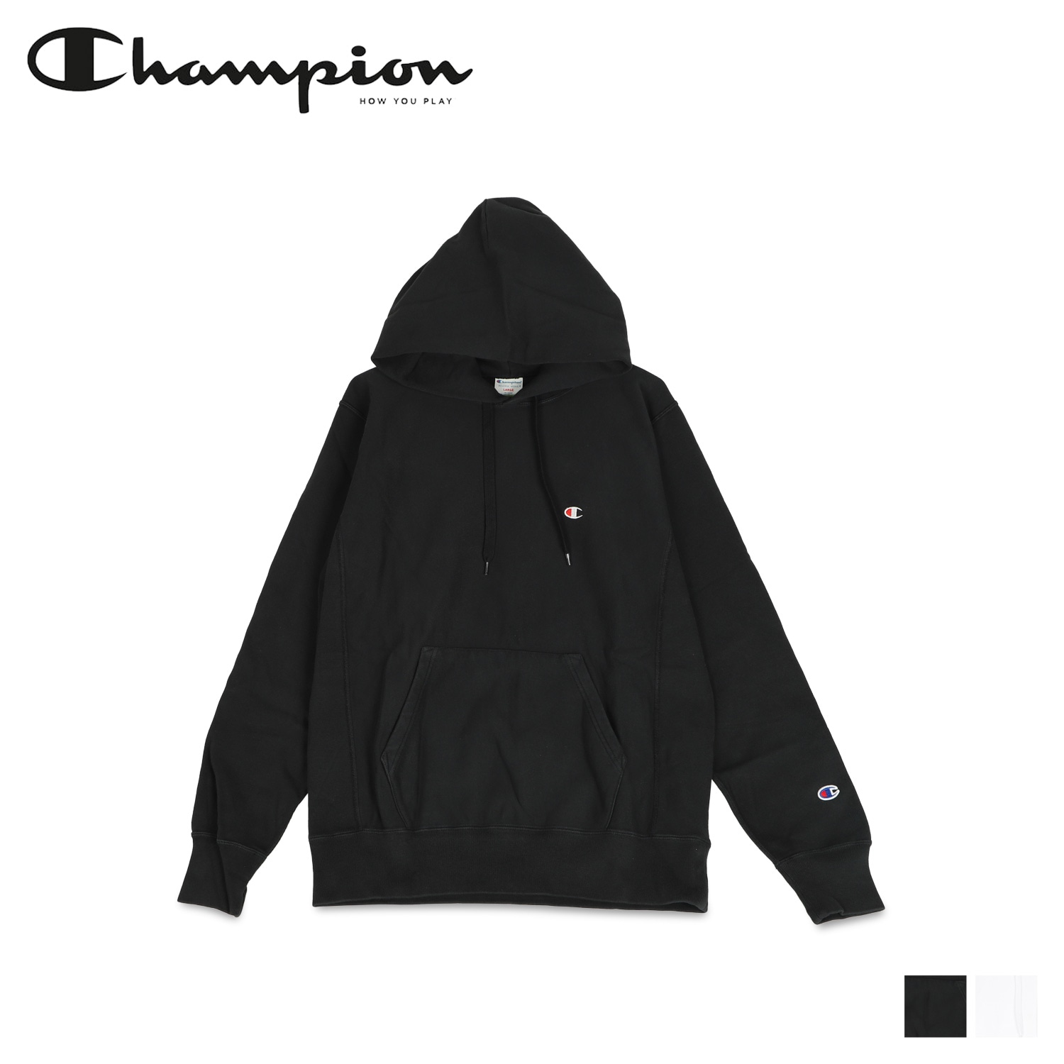 パーカー スウェット プルオーバー リバースウィーブ メンズ レディース ブラック ホワイト 黒 白 C3-T110