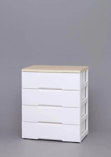 アイリスオーヤマ ウッドトップチェスト HG-804 ホワイト/ペアー チェスト 収納家具 リビング 収納 ケース 整理 クローゼット リビング収納 白 収納ボックス プラスチックケース 収納棚