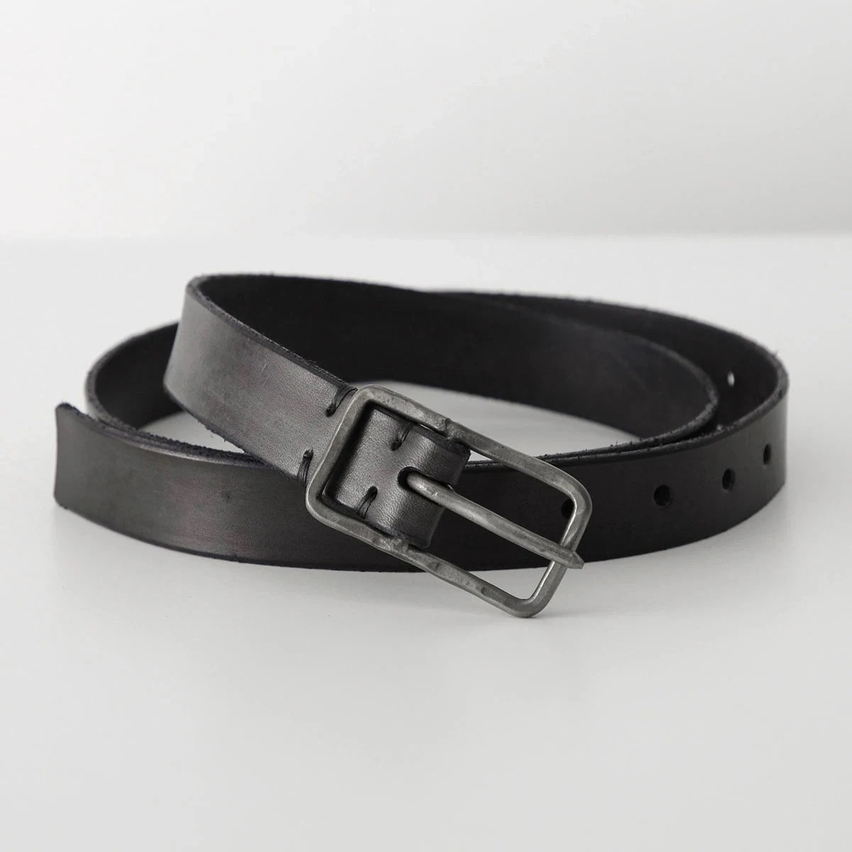 TAGLIOVIVO タリオヴィヴォ ベルト RECT BUCKLE M メンズ レザー アンティーク メタル バックル ナローベルト カットオフ CALF/BLACK 【ts】