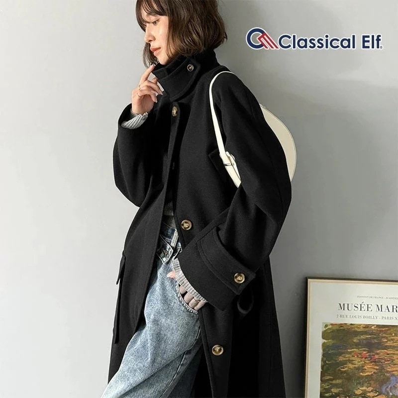 ステンカラーコート レディース アウター コート ロング丈 比翼 上品 シンプル 高級感 スタンドカラー ノーマルカラー 2way メンズ メルトンジャージ カジュアル フォーマル 大きいサ