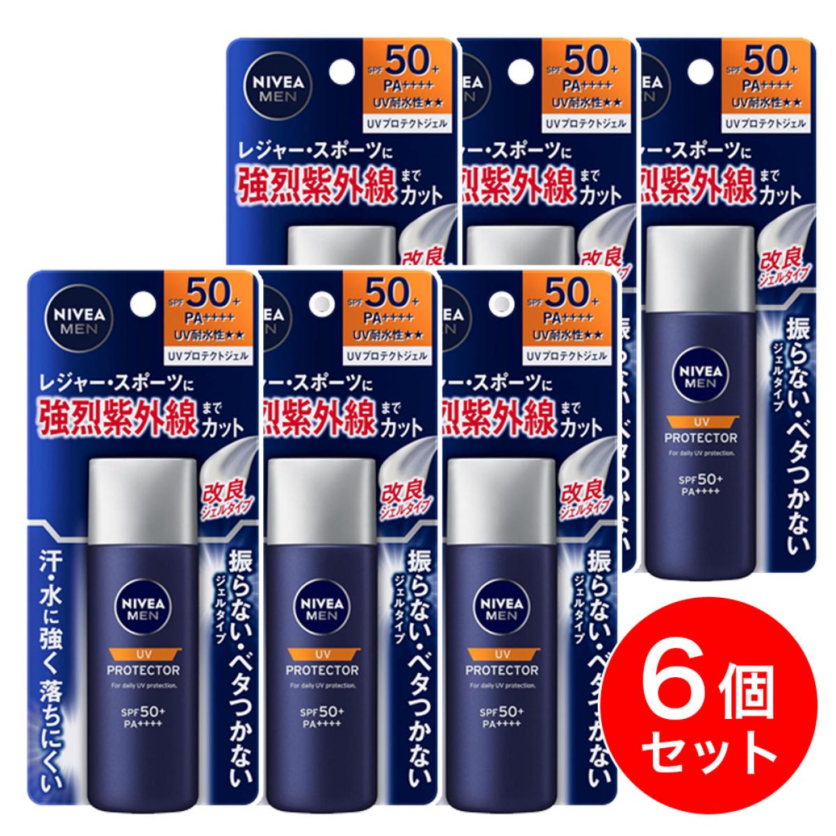 【まとめ買い】ニベアメン 日焼け止め UVプロテクトジェル 40g×6個 日やけ止め 男性 SPF50+/PA++++ レジャー スポーツ ニベア 花王