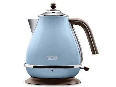 他サイト： デロンギ アイコナヴィンテージ コレクション KBOV1200J-AZ [アズーロブルー] タイプ：電気ケトル 容量：1L コードレス出湯：有 空焚き防止：有の商品画像