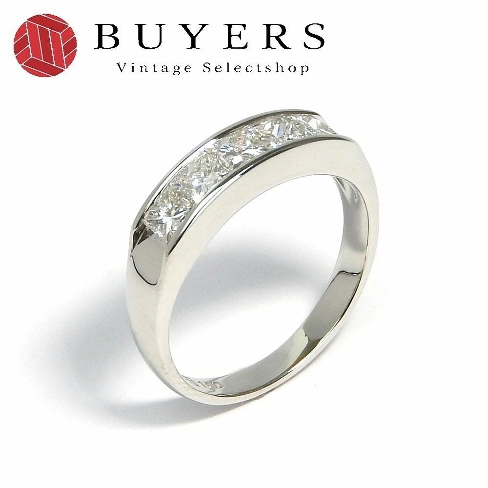 中古Pt900 指輪 リング 日本サイズ約12.5号 プラチナ 約5.3g ダイヤモンド 1.00ct プリンセスカット 小物 アクセサリー ジュエリー レディース 女性 Accessories ri