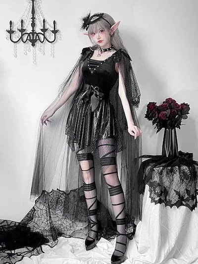 【新シリーズ】【激安販売！】2024欧米ハロウィンコスチューム大人の女死神恐怖ドクロ吸血鬼ダークゴートコス演出服