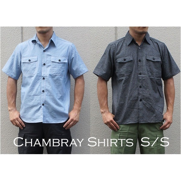 USタイプNAVYシャブレーシャツ プレーン半袖 J S080YN ブラック 36（ S） レプリカ