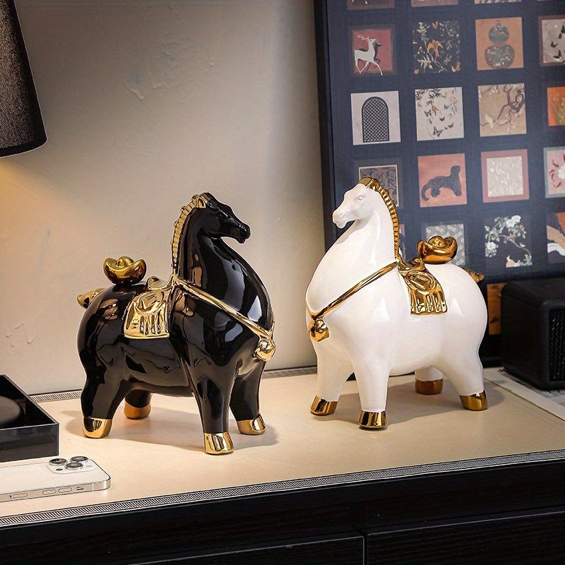 オブジェ 馬 エレガント ユニーク おしゃれ かわいい インテリア 北欧 置物 動物 アニマル プレゼント 白 ホワイト ブラック 4-7