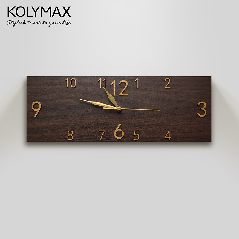 レトロな木目調長方形壁掛け時計リビングルーム研究ホームクリエイティブクロックパーソナリティアールデコ