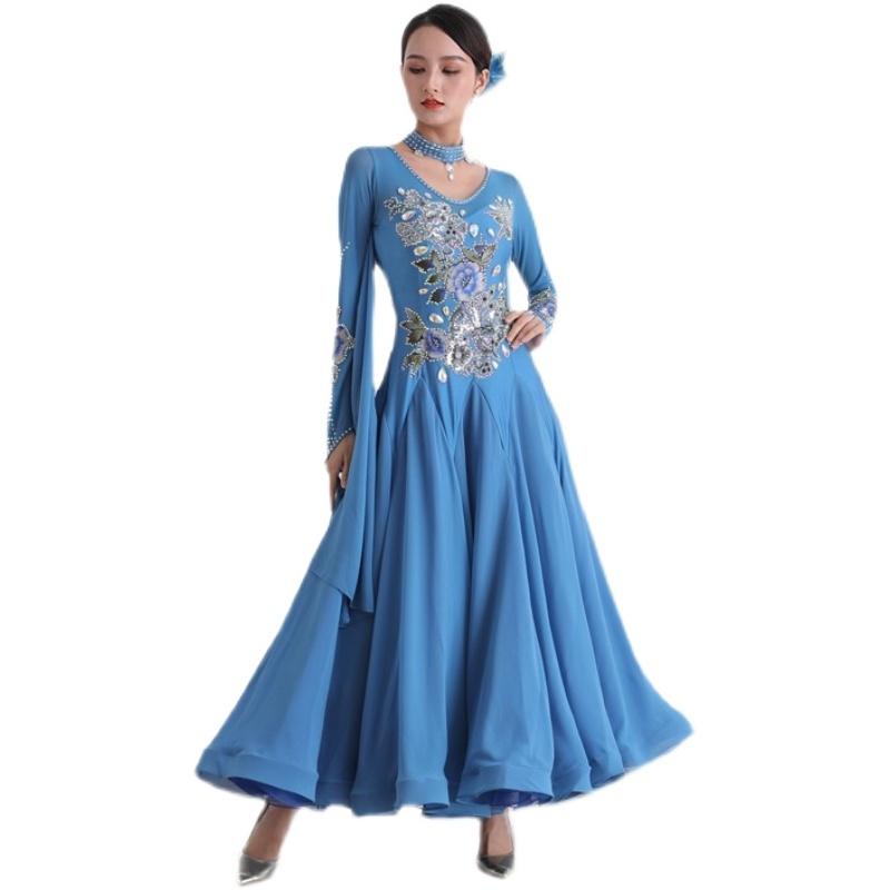 G　社交ダンス衣装　レディースモダン競技ドレス　サイズ調整可　発表会ワルツドレス　モダン新作ダンスワンピース 品番3873 27,095円