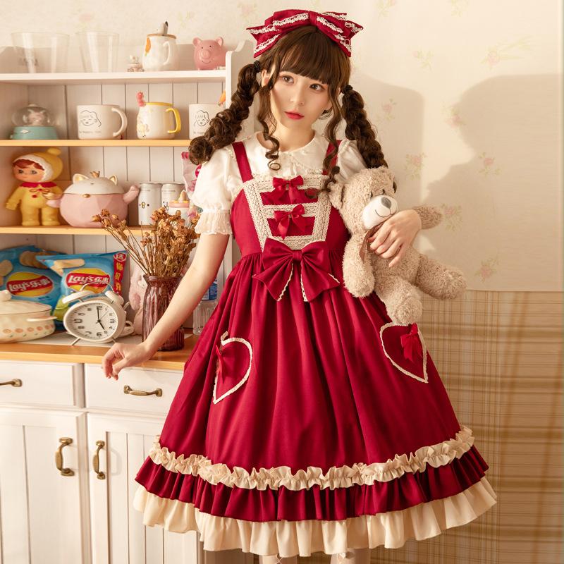 秋の新作 ロリータ ワンピース ジャンスカ 甘ロリ クラシック ロリィタ 普段着 シンプル レディース かわいい
