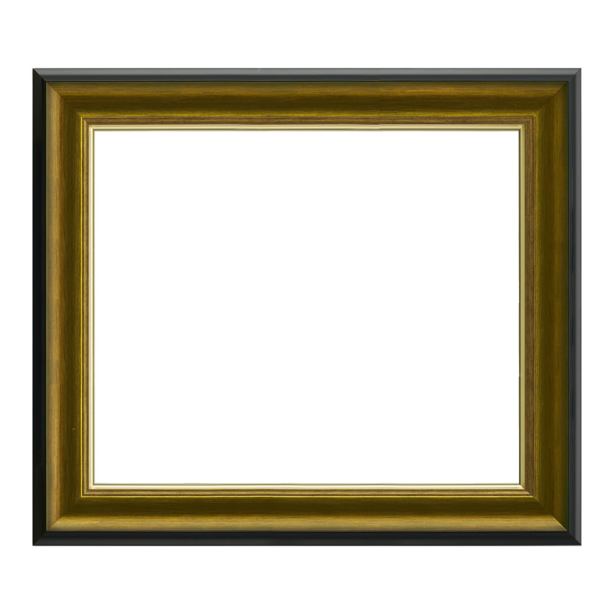 大額(Daigaku) ヴィンテージ風 額縁 UVカットアクリル 軽量 ゴールド/ブラック F8号 (455×380mm) 油絵・キャンバス・パネル用 8167