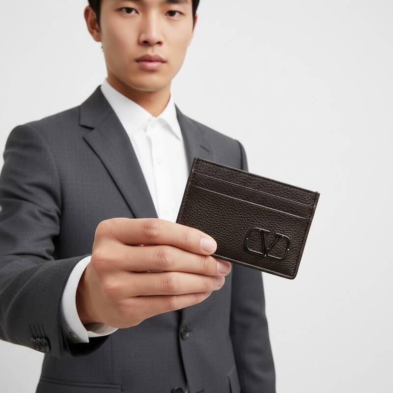 ディモンテ 23FW ヴァレンティノ シグネチャー Vロゴ カードケース（ダークブラウン） 3Y2P0U45YGP KG8
