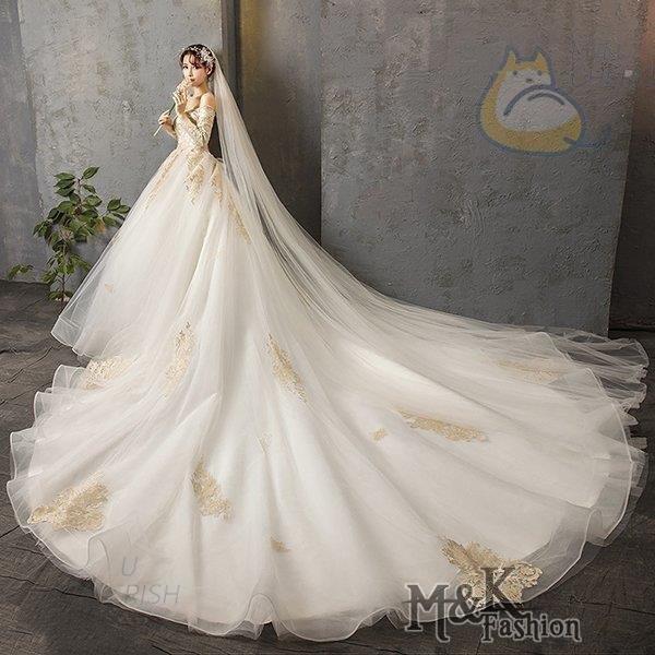 【2枚購入で 280円OFF!】タイムセール ウエディングドレス 長袖 花嫁 ドレス 二次会 プリンセス 結婚式 披露宴 ブライダル ロングドレス エンパイア wedding dress 大きいサイズ