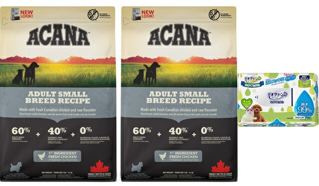 【正規品】アカナ アダルトスモールブリードレシピ 2kg 2個セット【デオクリーン付】