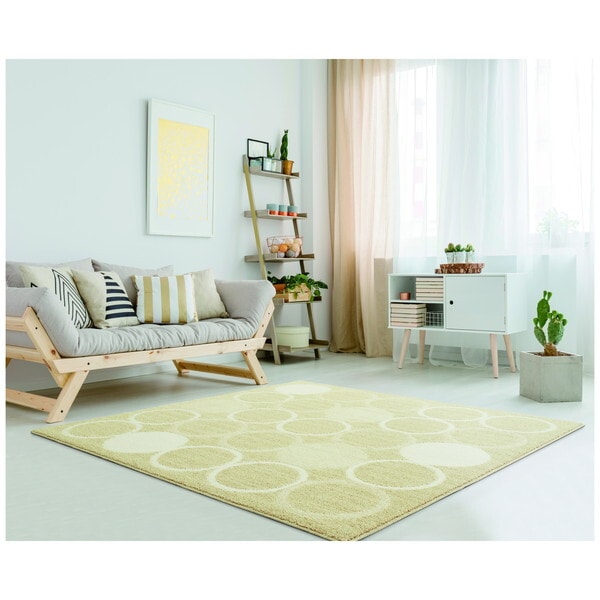 アスワン CA661220 『ファブリーズラグ』 キルナ イエロー 約190x190cm メーカー直送