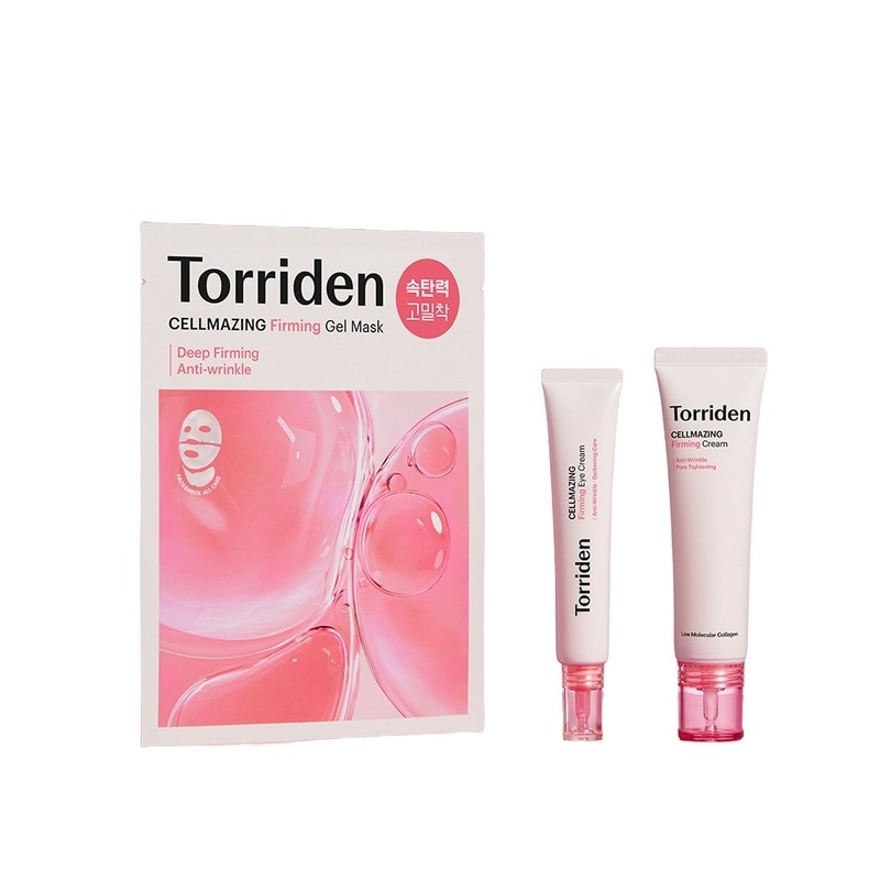 【3種セット】鳥居セルメイジングコラーゲン弾力クリーム60ml+アイクリーム30ml+ゲルマスク4枚