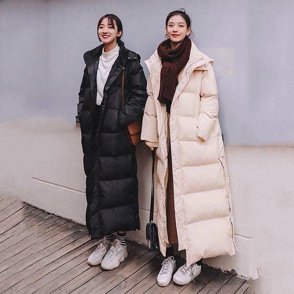 超ロング フェイクダウンコート レディース ロング ベンチコート 中綿コート ベンチコート 防寒コート 韓国風 アウター フード付き 秋冬 きれいめ 細身 細見え 軽量 撥水 暖かい 厚手 冬服 着痩