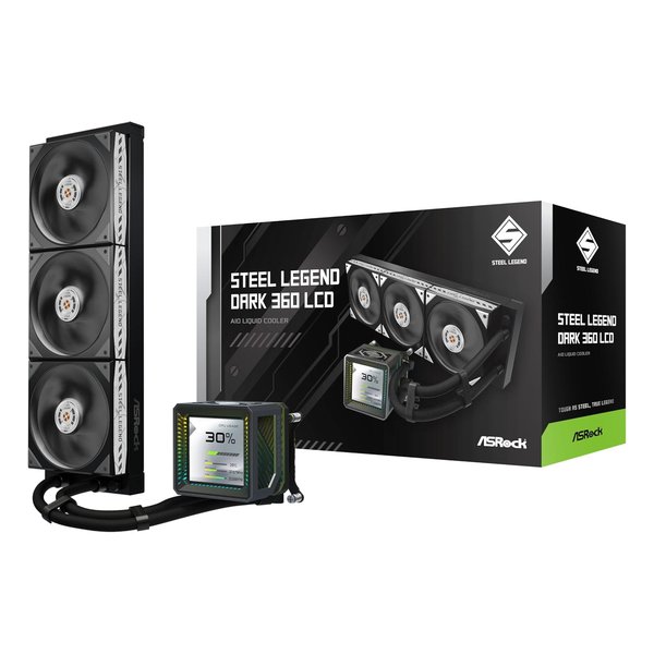 Steel Legend Dark 360 LCD 簡易水冷CPUクーラー ブラック 90-ASLA36-BAAGA5