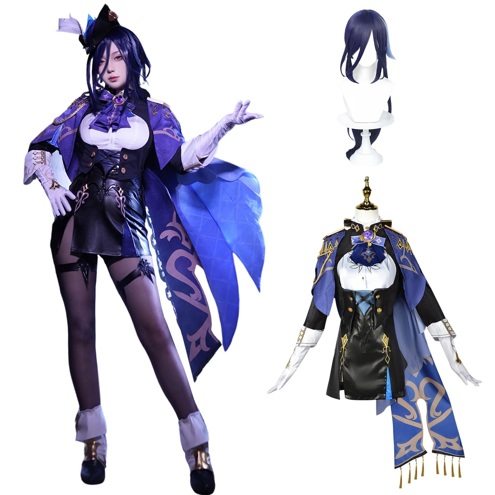 [神併良品] クロリンデ コスプレ ウィッグ付き 決闘代理人 原神 コスプレ衣装 フルセット コスチューム 大人用 仮装 文化祭 Genshin Clorinde cosplay (クロリンデ ウィッ