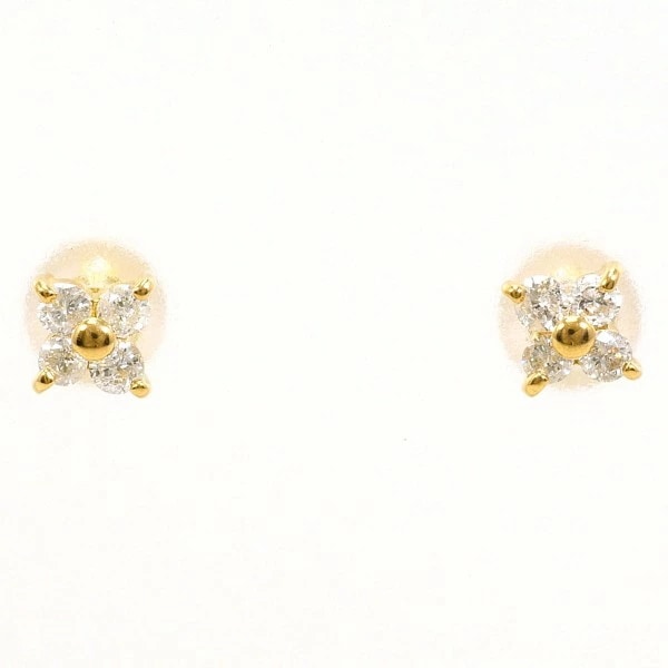 K18 18金 YG イエローゴールド ピアス ダイヤ 0.10 ×2 ジュエリー 中古