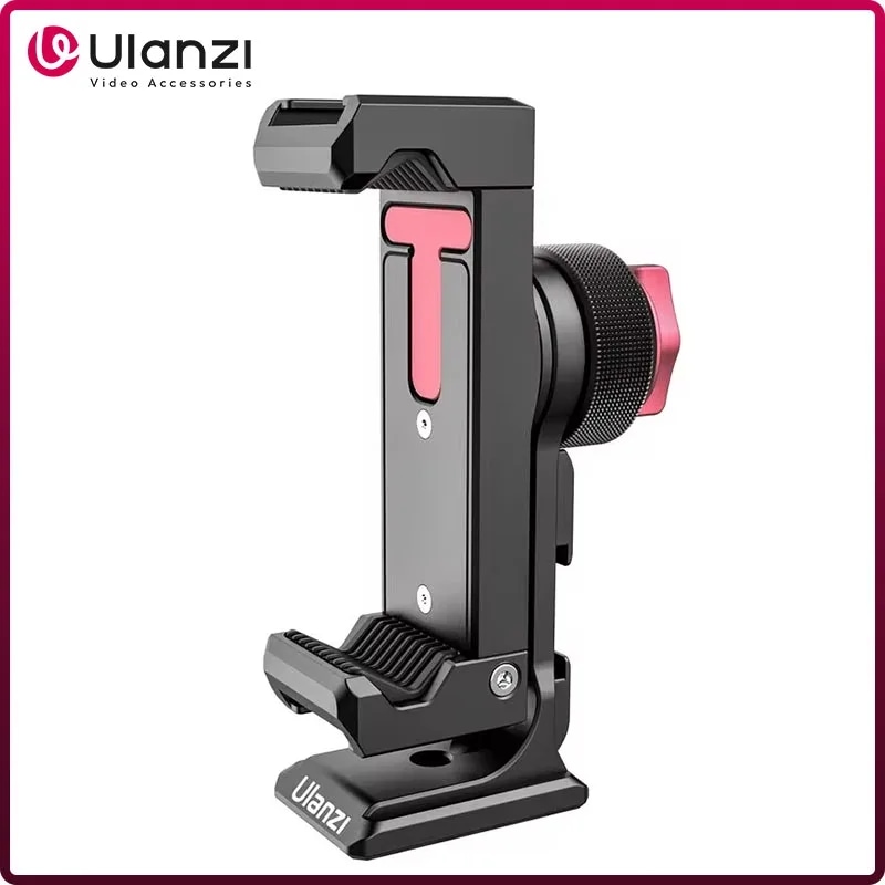 Ulanzi-スマートフォン用の金属製クランプ,ST-27 回転の三脚ベース,アイアンマンiv,コールドシュー付き,360インチ