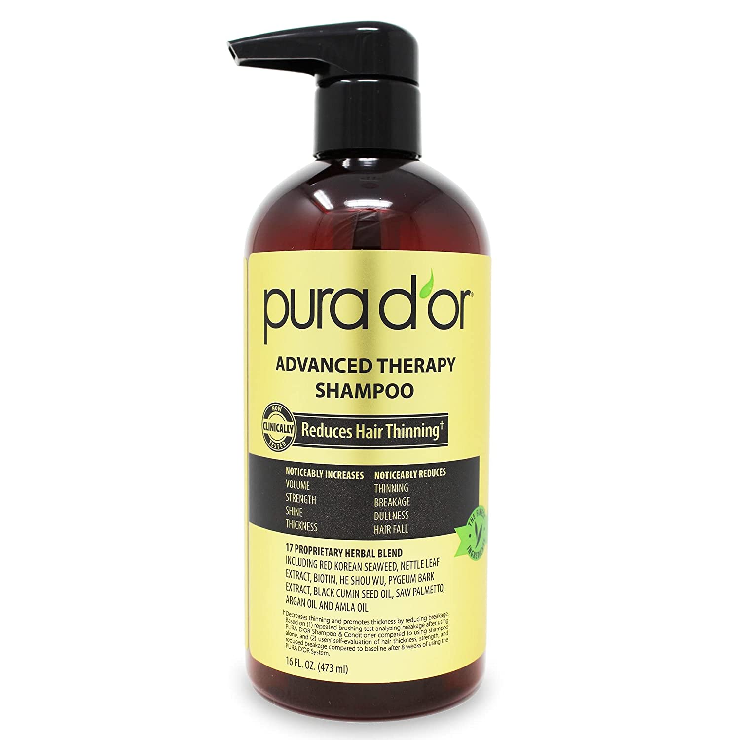 PURAD ORアドバンストセラピーシャンプー(16oz)で薄毛を減らしボリュームアップアルガンオ