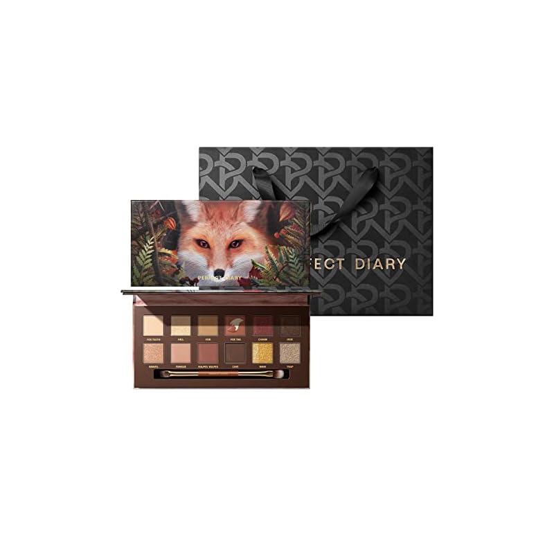 PERFECT DIARY パーフェクトダイアリー 動物アイシャドウパレット (1.2gx12色) (セット「赤狐&ギフトバッグ」)