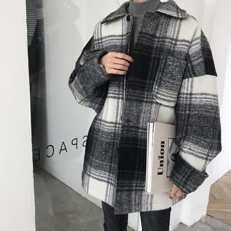 チェックコート レディース 送料無料 2色 チェック柄ジャケットコート チェック シングルボタン ミディアム丈 ピーコート シングルブレストコート ミディアムコート アウター コート ジャケット ミデ