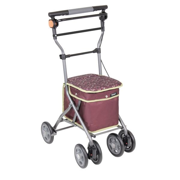 シルバーカー/手押し車 (ミドルタイプ) 手元ブレーキ 幸和製作所 『ドレース』 レッド (介護用品 福祉用品)