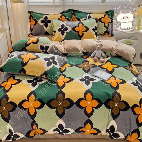 掛け布団カバー 布団カバー 3点セット可愛い 花柄 秋冬用 布団カバーセット 寝具セット 4点セット 厚手起毛 敷き布団カバー 枕カバー かけ布団カバー