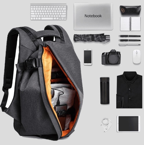 KAKA Fashion Men Backpack for Laptop USB Port Waterproof Travel Large Capacity Schoolbag
