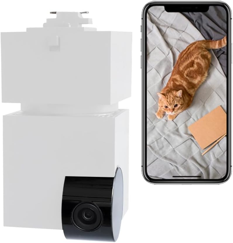 エジソンスマート ダクトレール用の見守りカメ ラ CUBE ダクトレール変換プラグセット (ホワイト) Alexa対応 双方向音声 モーション検知 録画機能あり 防犯 屋内 DWC-CUBEWHDWC