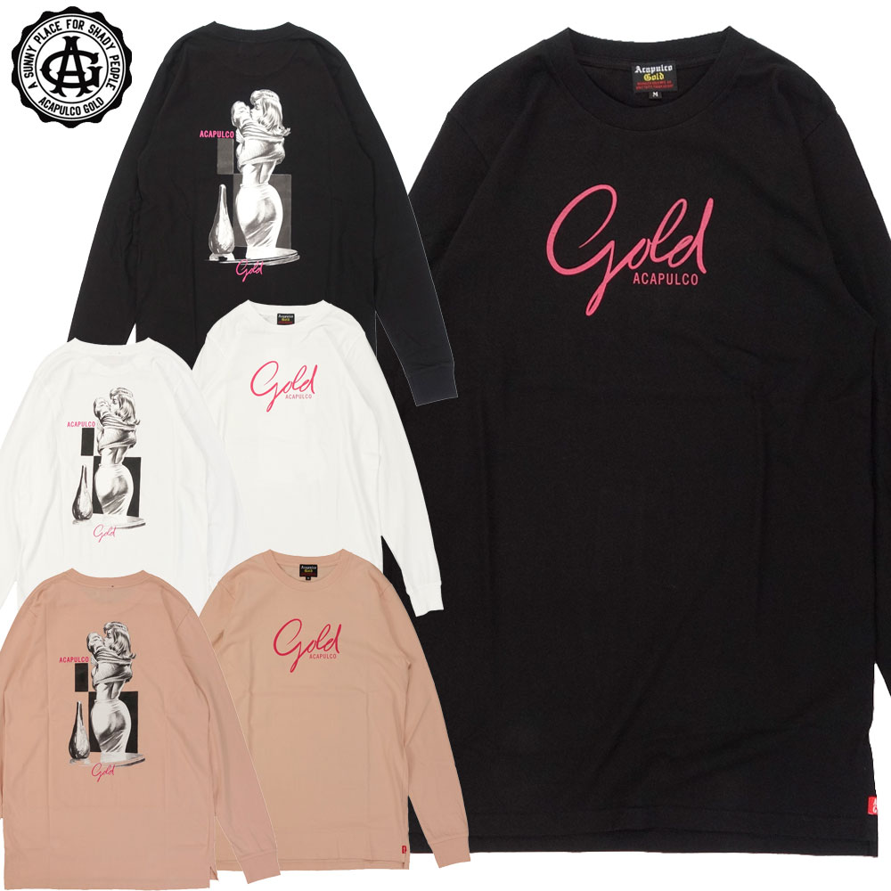 【Acapulco Gold/アカプルコゴールド】ロングスリーブ Tシャツ長袖 ロンT/PINK L/STEE
