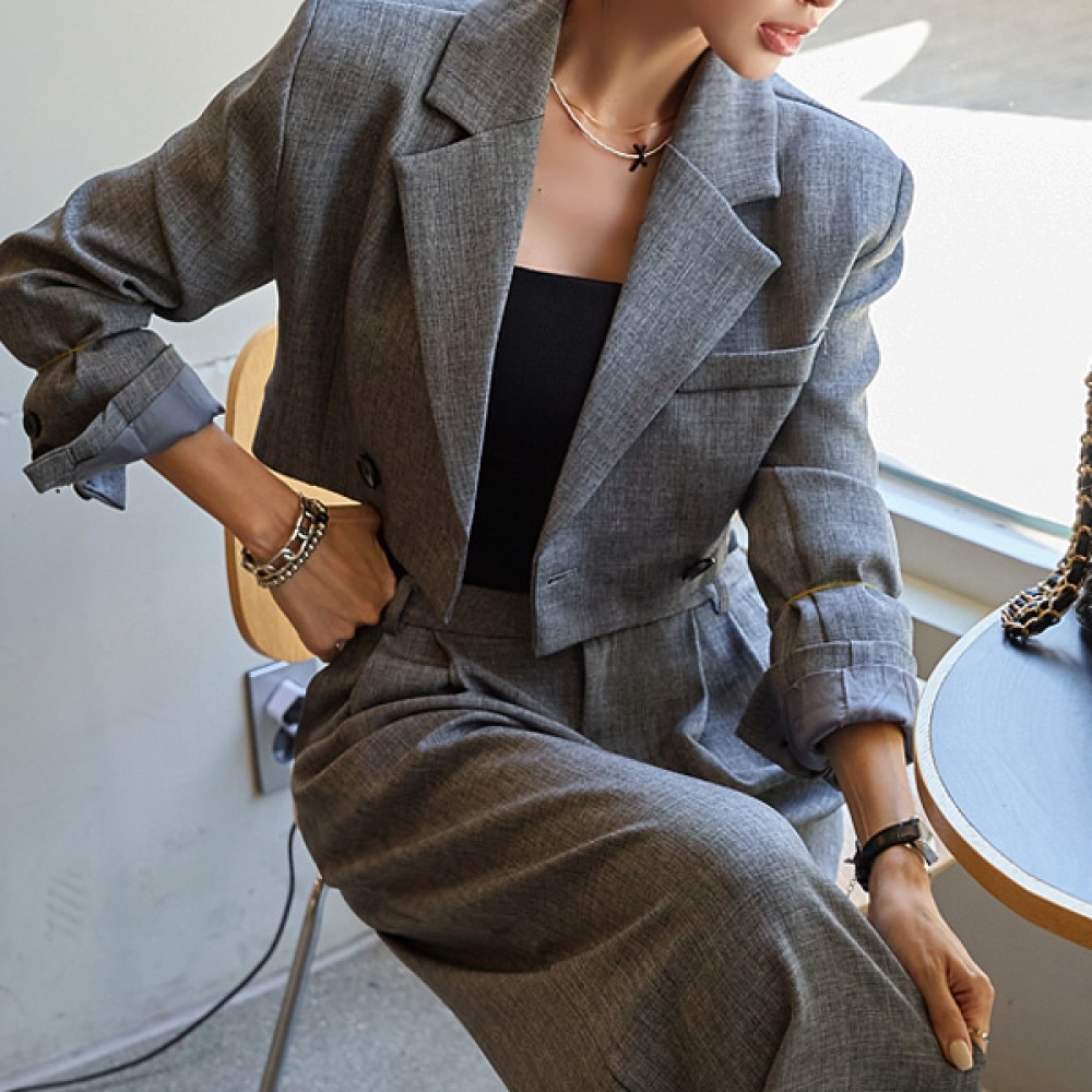 (NAK21) クロップドジャケット+スラックス上下セット NK43-SET-10