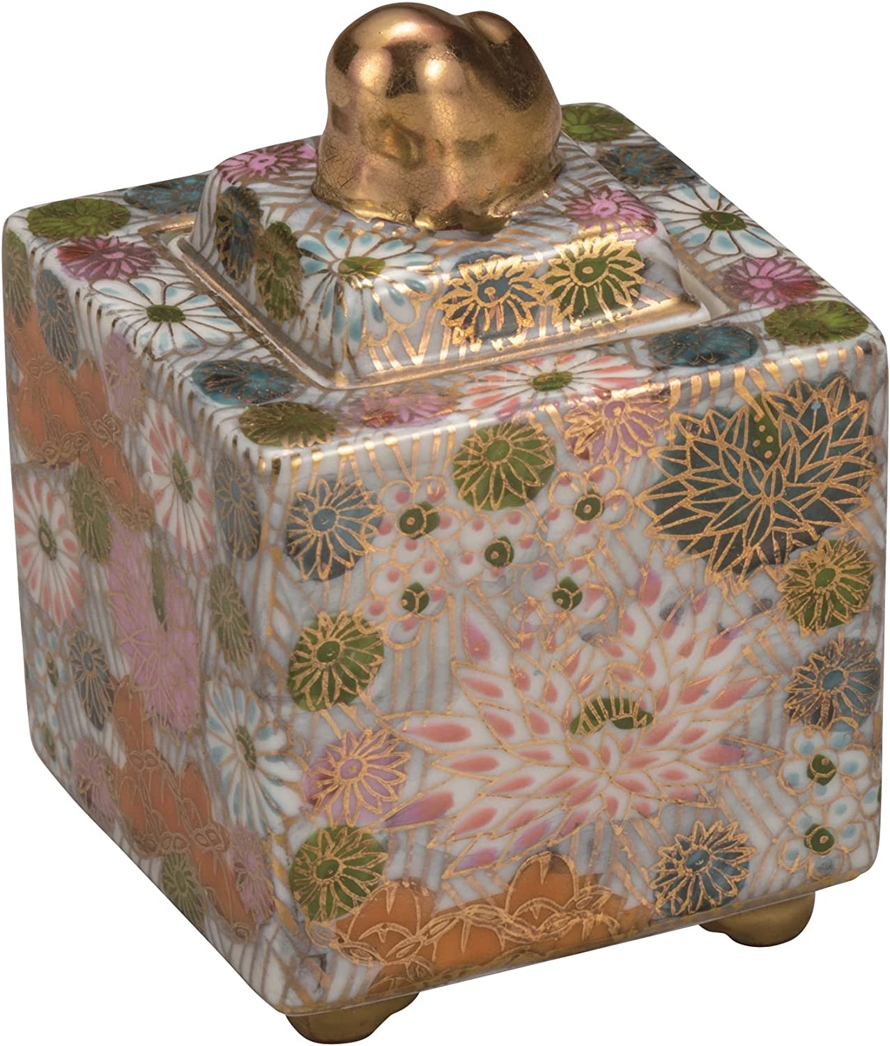 九谷焼』 豆香炉 （3号） 金花詰 K7-1403 仏具