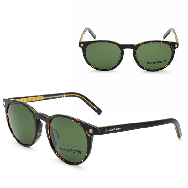 サングラス EZ0172-F/S 52N 55 Ermenegildo Zegna サングラス アジアンフィット UVカット ハバナ グリーン
