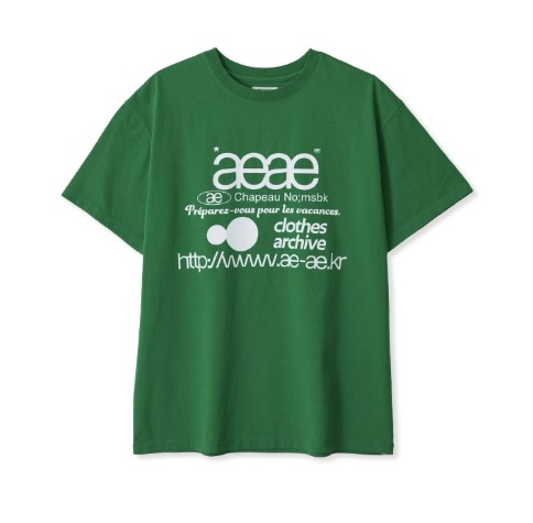 【aeae】 WEB LOGO T-SHIRTS : GREEN