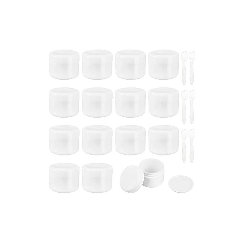 BENECREAT 16個50gクリームケース 空小分け容器 漏らし防止 化粧品小分け クリーム ジェル 小分けケース 詰め替え 旅行 出張 ホワイト